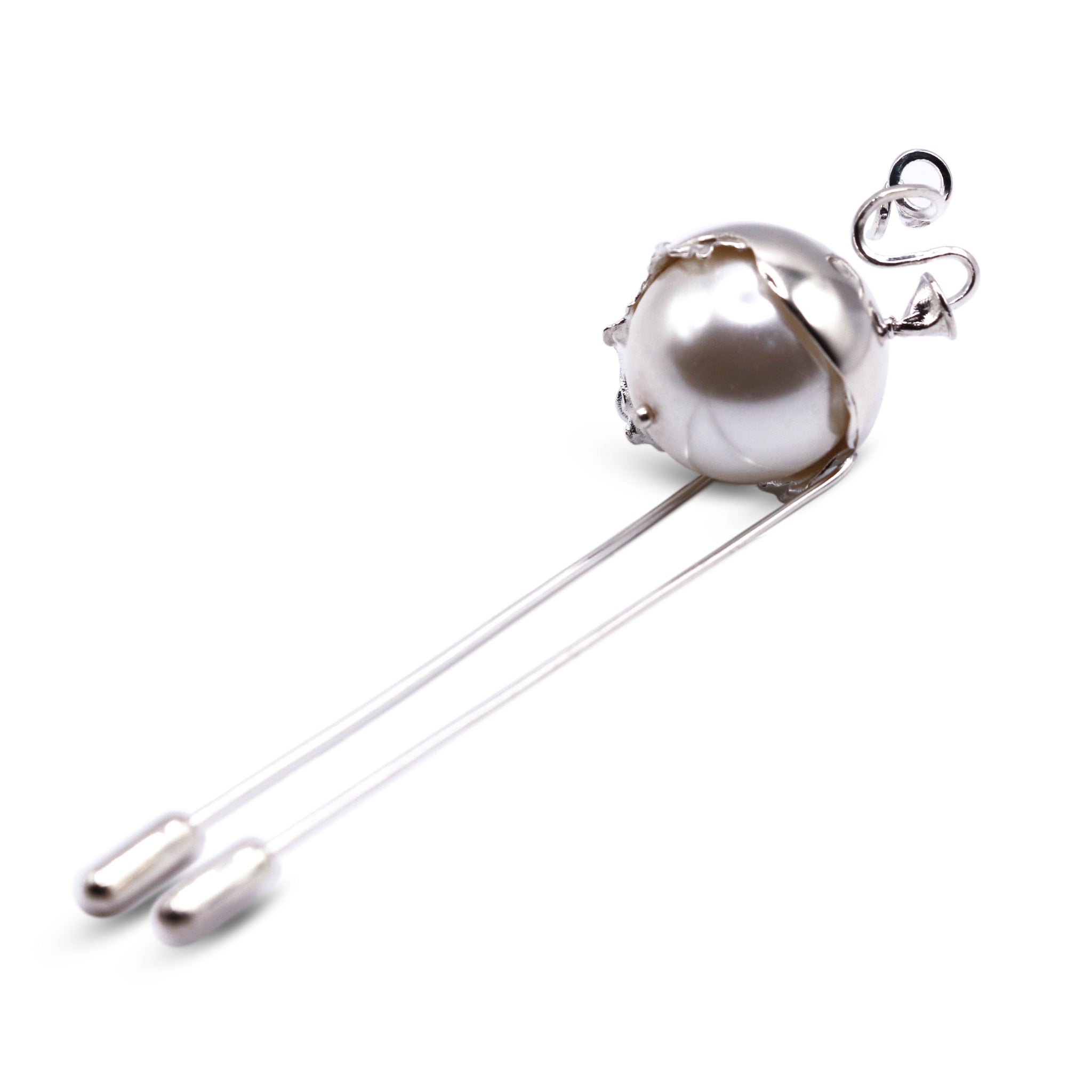 Sterling Silver Balloon Monster Pin with Pearl